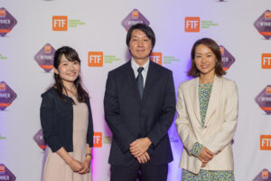 The NRI accepting their award for "Best Cutting Edge Solution" at the 2025 FTF News Awards